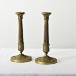 French Pair 18th Century Louis XVI Style Bronze Candlesticks
