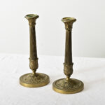 French Pair 18th Century Louis XVI Style Bronze Candlesticks