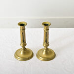 French Pair of 19th Century Brass Courting Candlesticks