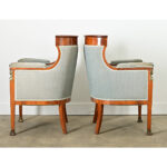 French 19th Century Mahogany Pair of Empire Arm Chairs