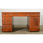French 19th Century Mahogany & Leather Partners Desk