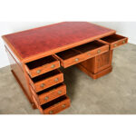 French 19th Century Mahogany & Leather Partners Desk