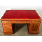 French 19th Century Mahogany & Leather Partners Desk