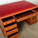French 19th Century Mahogany & Leather Partners Desk