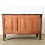 French 19th Century Walnut Commode with Fossil Marble Top