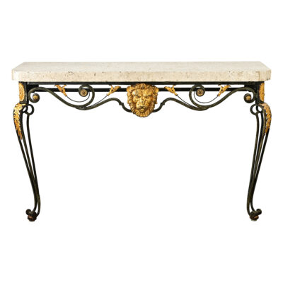 French 19th Century Parcel Gilt Wall-Mounting Iron Console