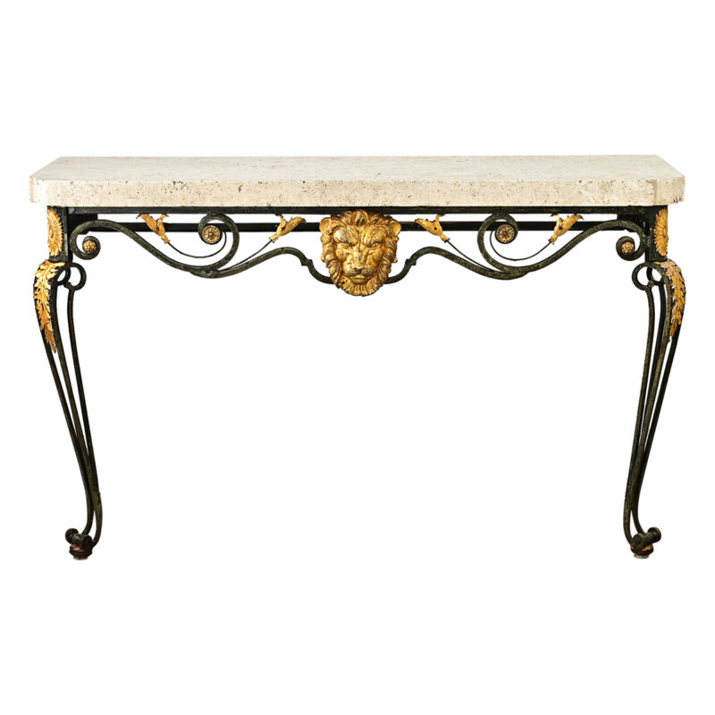 French 19th Century Parcel Gilt Wall-Mounting Iron Console