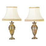 French Pair of Neoclassical Silverplate Urn Lamps