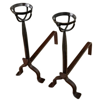 French 18th Century Forged Iron Andirons