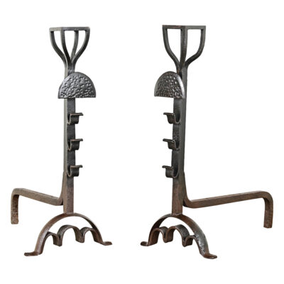 French 19th Century Forged Iron Andirons