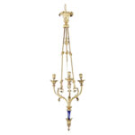 French 19th Century Gilt Bronze and Ceramic Chandelier