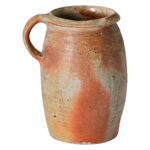 French Vintage Stoneware Glazed Jar with Handle