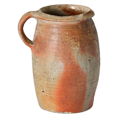 French Vintage Stoneware Glazed Jar with Handle