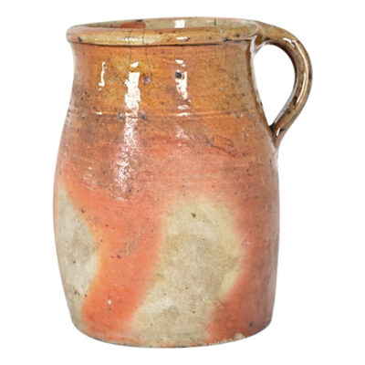 French Vintage Stoneware Glazed Jar with Handle