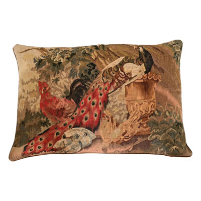 French Antique Tapestry on New Custom Cushion