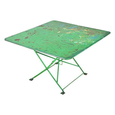 French Vintage Square Folding Bistro Table