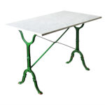 French 19th Century Cast Iron and Marble Bistro Table