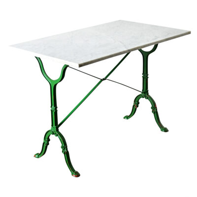 French 19th Century Cast Iron and Marble Bistro Table