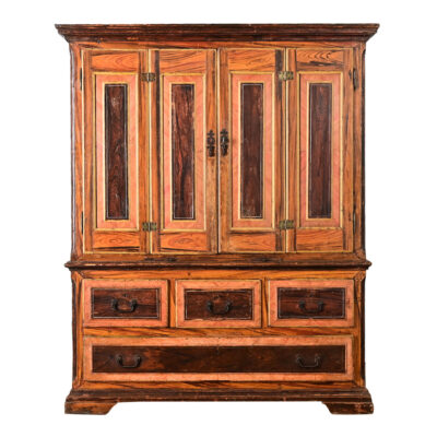 Portuguese 18th Century Faux Bois Painted Cabinet