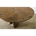 French Midcentury Carved Stone Dining Table