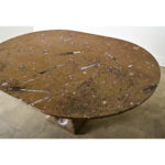 French Midcentury Carved Stone Dining Table