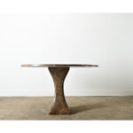 French Midcentury Carved Stone Dining Table
