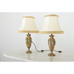 French Pair of Neoclassical Silverplate Urn Lamps