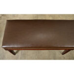 English 19th Century Oak Bench with Faux Leather Seat
