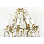 French 19th Century Brass & Crystal Chandelier