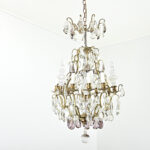 French 19th Century Brass & Crystal Chandelier
