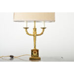 French Vintage Empire Brass Double Arm Table Lamp
