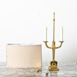 French Vintage Empire Brass Double Arm Table Lamp