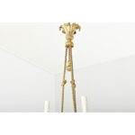 French 19th Century Gilt Bronze and Ceramic Chandelier