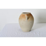 French Vintage Stoneware Glazed Jar with Handles