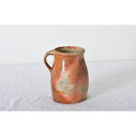 French Vintage Stoneware Glazed Jar with Handle