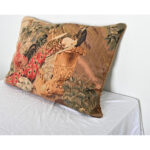 French Antique Tapestry on New Custom Cushion