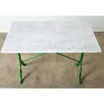 French 19th Century Cast Iron and Marble Bistro Table