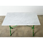 French 19th Century Cast Iron and Marble Bistro Table