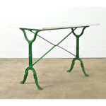 French 19th Century Cast Iron and Marble Bistro Table
