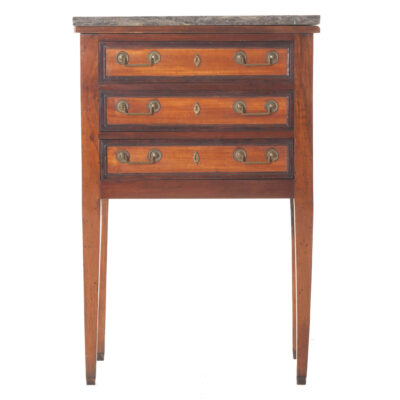 French 19th Century Louis XVI Bedside Chest with Marble Top