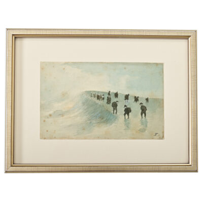 French Vintage Framed Watercolor