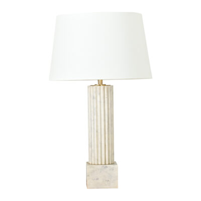 Carrara Marble Column Table Lamp