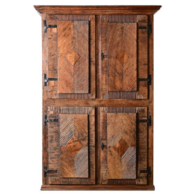 Portuguese 18th Century Carved Solid Chestnut Cabinet