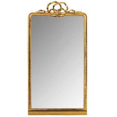 French 19th Century Gold Gilt Carved Ribbon Mirror