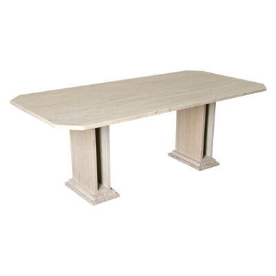 French Mid-century Travertine Dining Table