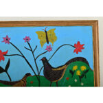French Vintage Framed Painting of Pheasants