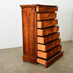 French 19th Century Louis Philippe Burl Walnut Tall Chest