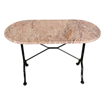 French 19th Century Bistro Table with Oblong Marble Top