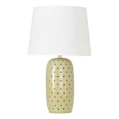 Perforated Ceramic Table in Dusted Mint