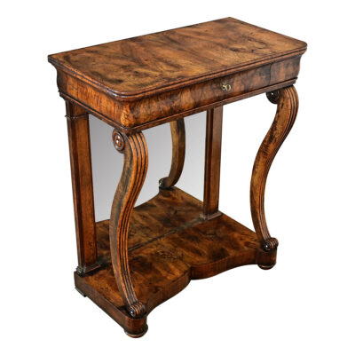 French Restauration 19th Century Burled Walnut Console